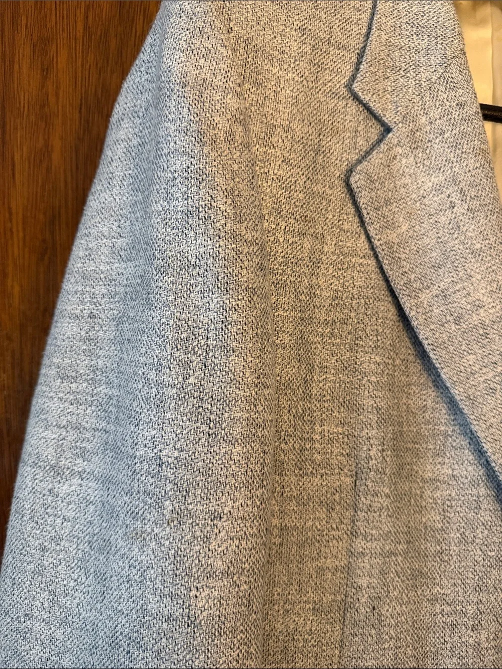 Light Gray / Blue Textured Two-Button Blazer by di Benedello